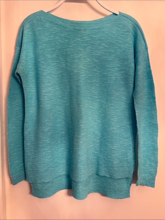 Eileen Fisher Sweaters - Eileen Fisher Turquoise Scoop Neck Knit Sweater